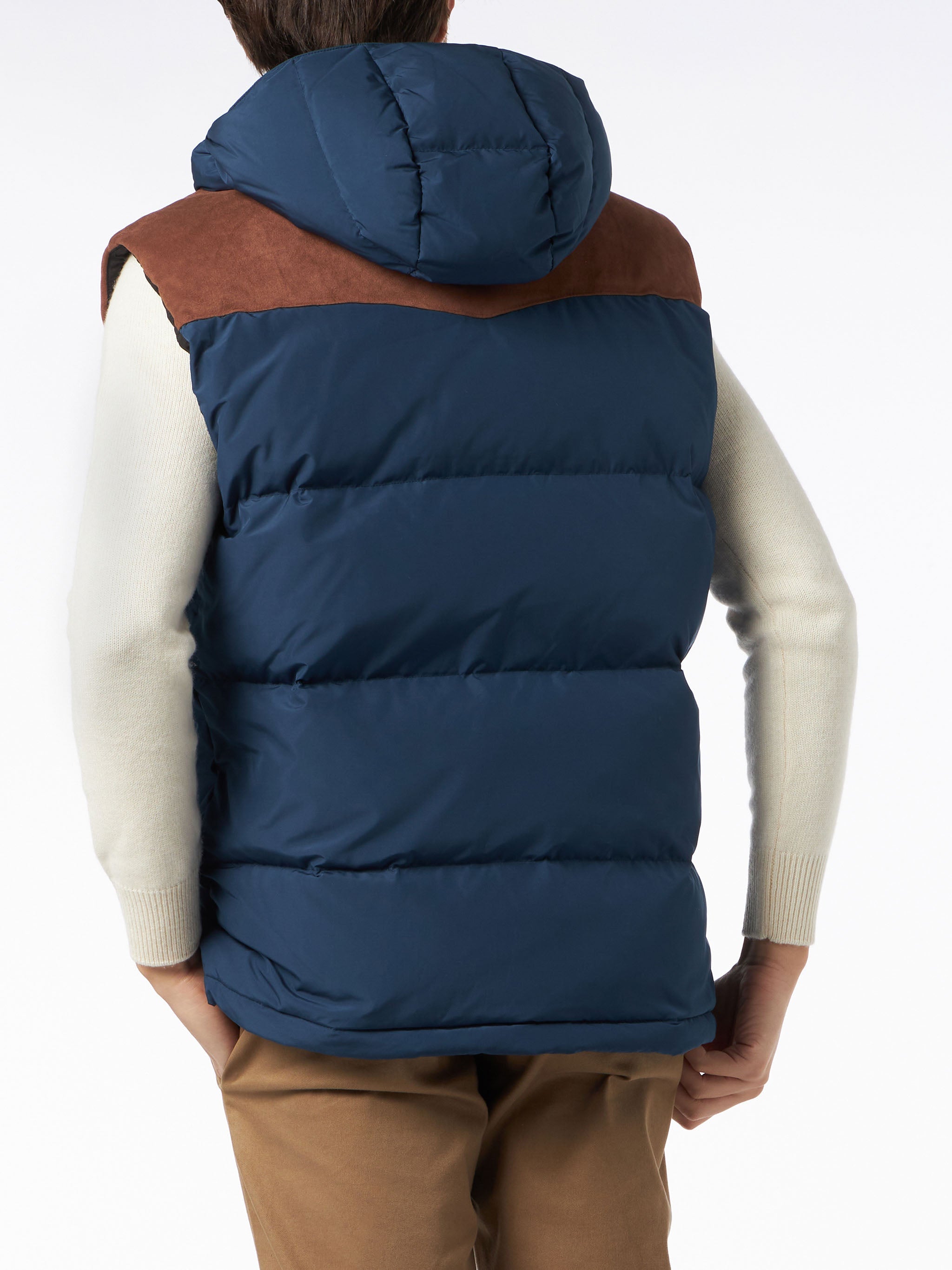 Man Blue Down Vest Jacket