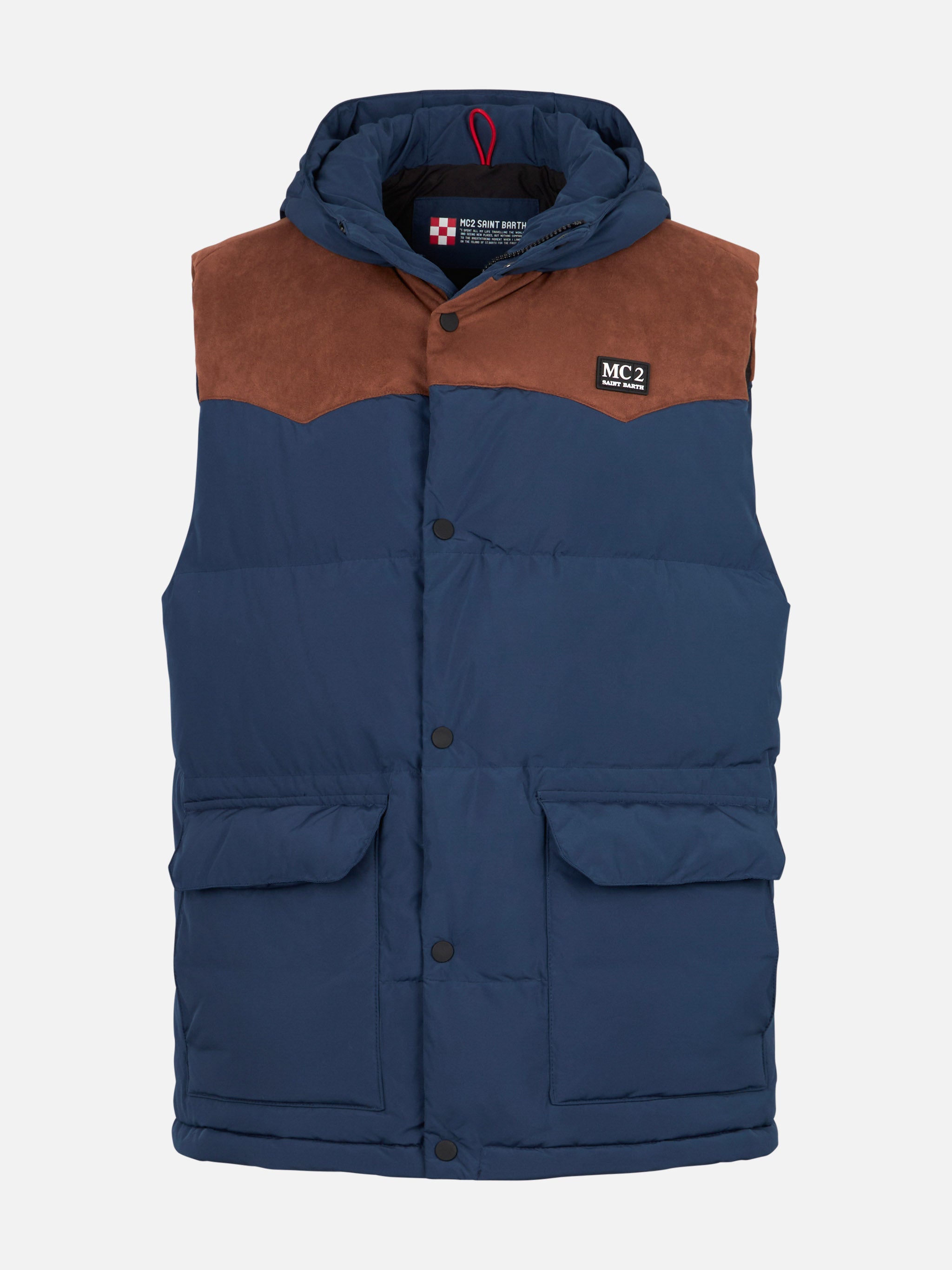 Man Blue Down Vest Jacket