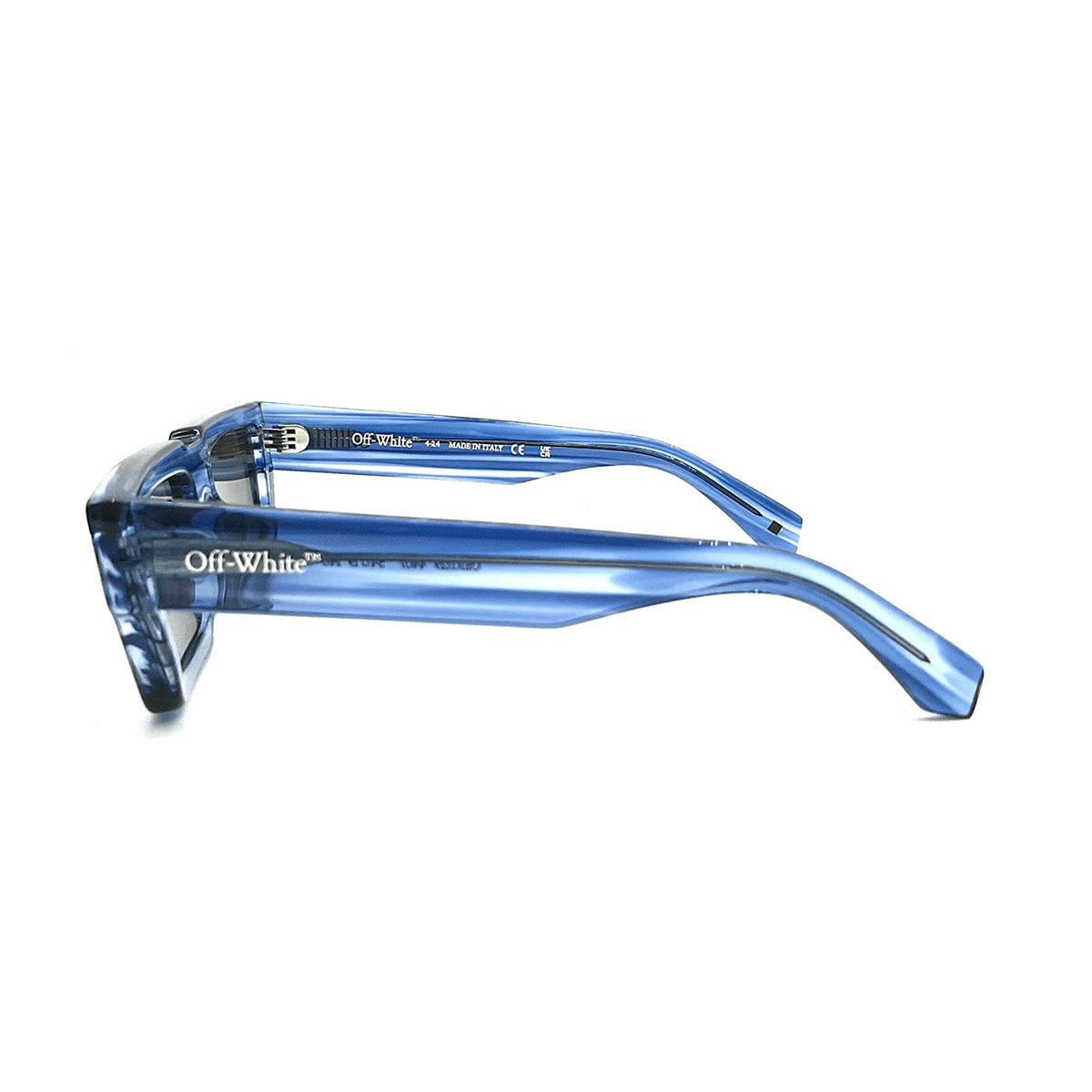 Off-White OERI129 MANCHESTER 4407 Striped Blue Dark Blu Acetate Occhiali Da Sole