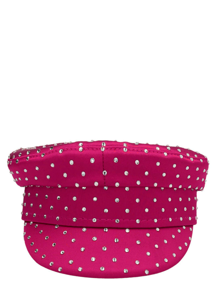 Baker Boy hat Fuchsia Satin