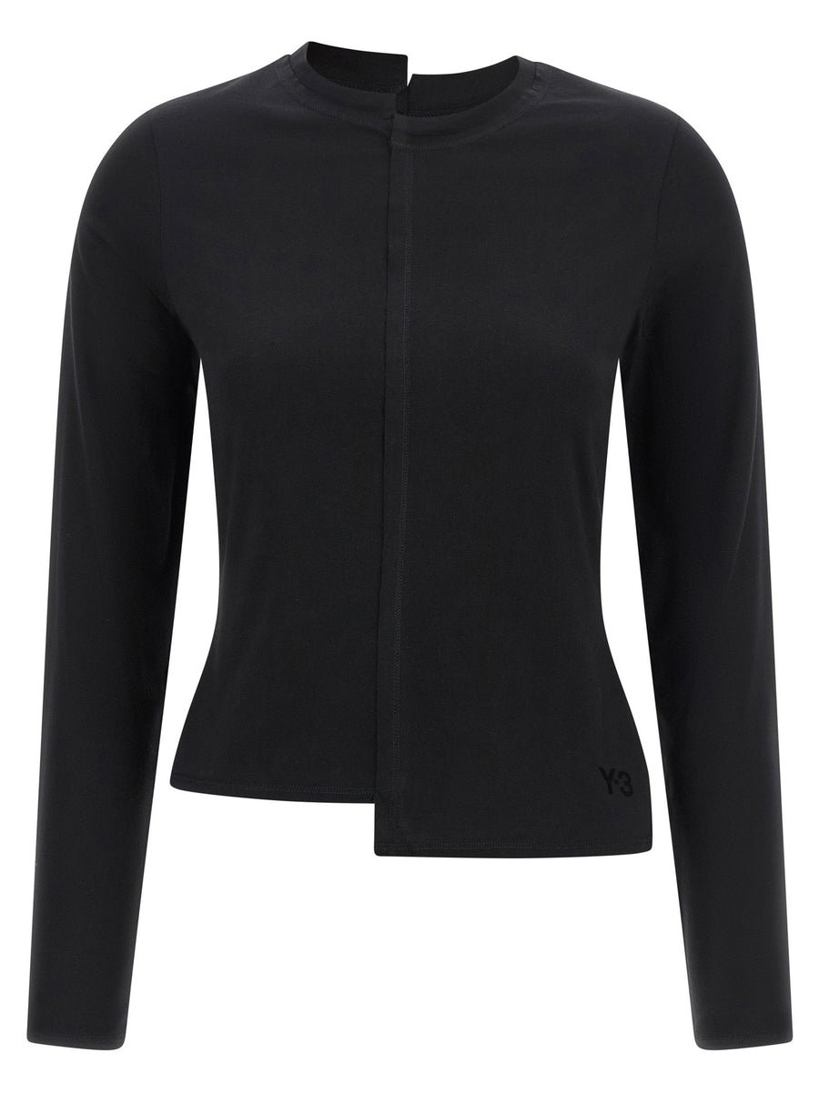Y-3 Asymmetric Cotton T-shirt — Black