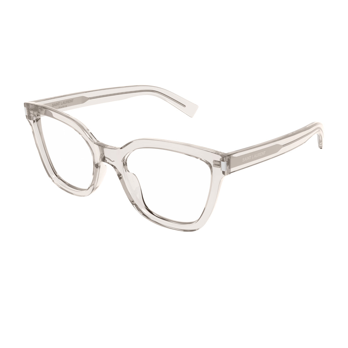 Saint Laurent SL 748 Linea Corner Angle 004 Beige Trasparent Trasparente Acetate Occhiali Da Vista