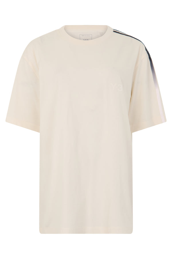 Short-Sleeve Striped T-Shirt Beige Cotton T-shirts