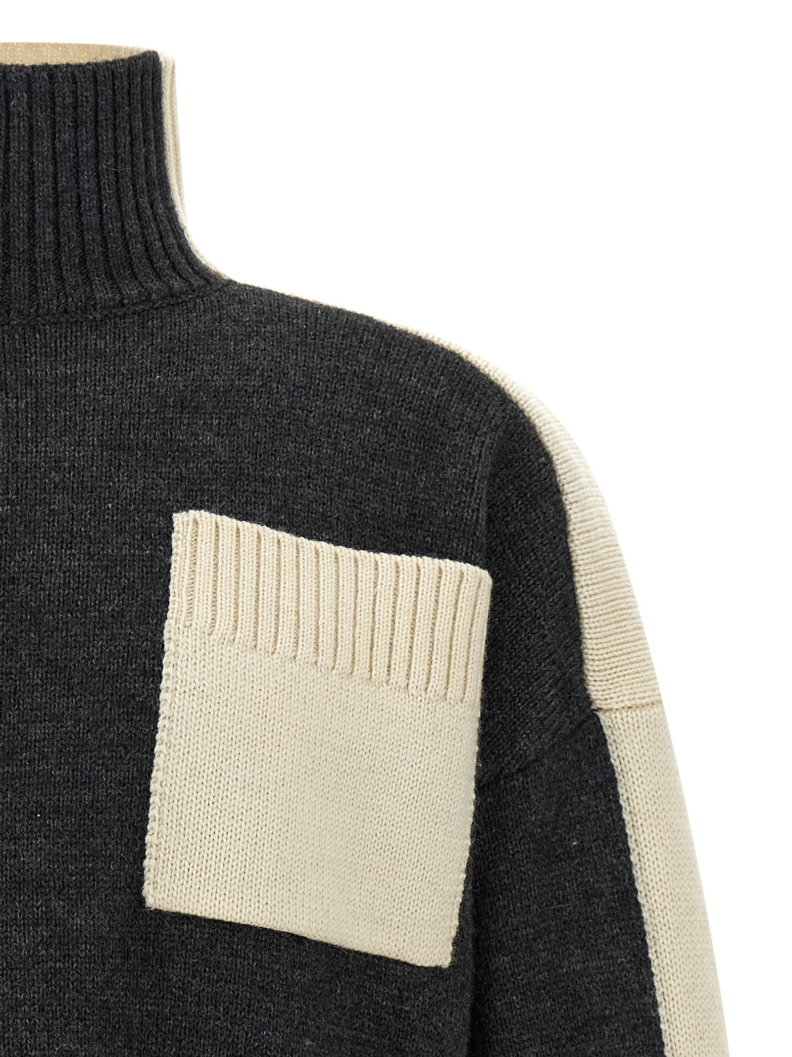 Two tone sweater Gray Lw Wp Acrylic Sweater, Cardigans