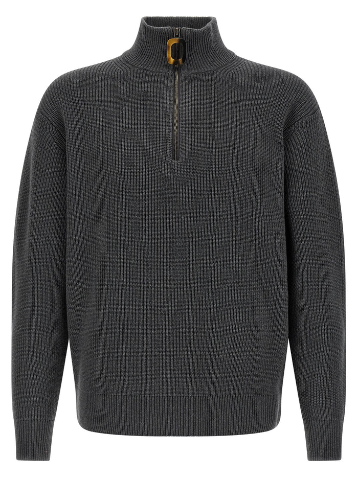 Half-zip sweater Gray Wool Sweater, Cardigans