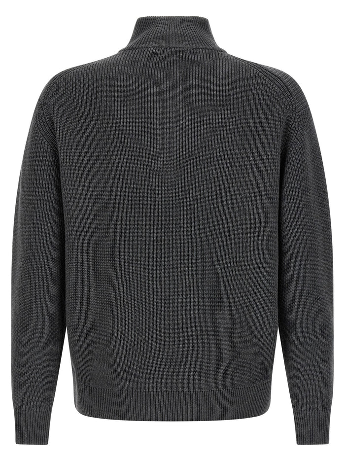 Half-zip sweater Gray Wool Sweater, Cardigans