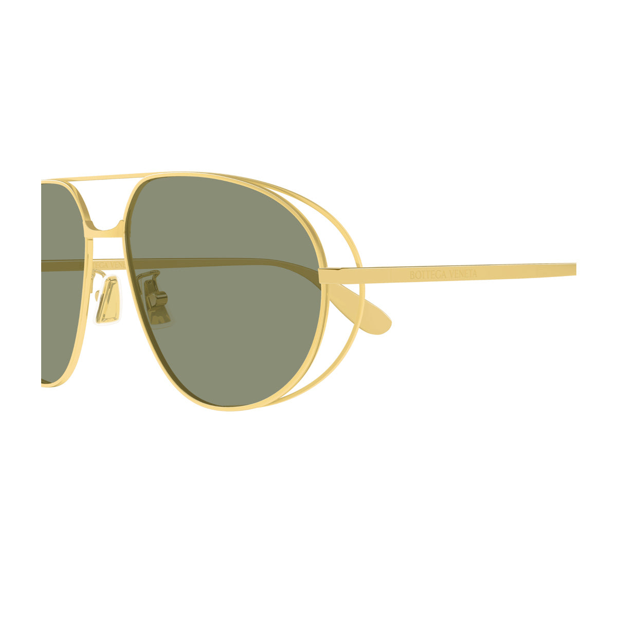 Bottega Veneta BV1344S 001 Gold Green Oro Metal Occhiali Da Sole