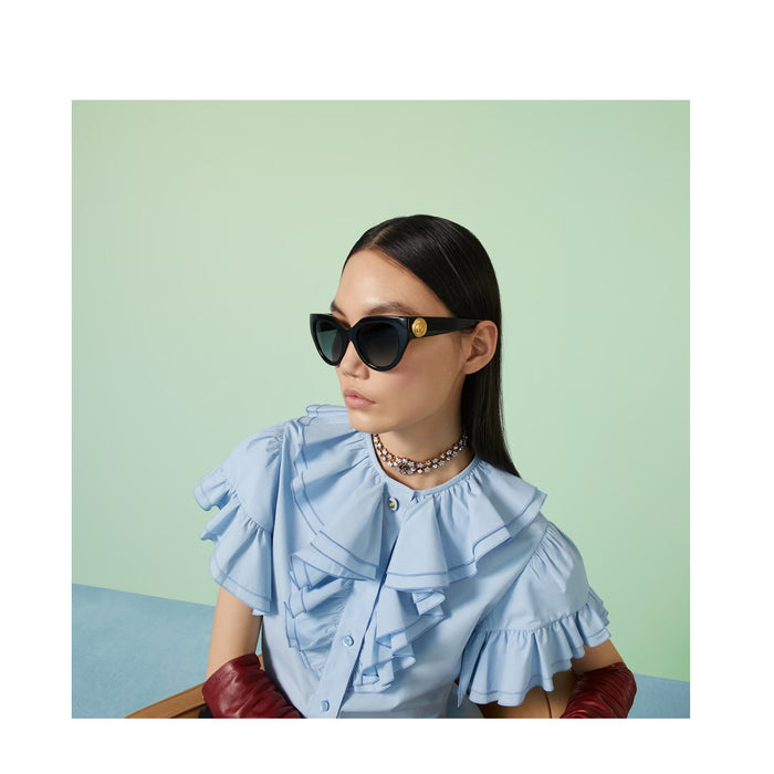 GG1408S 001 Nero Acetate Occhiali Sole