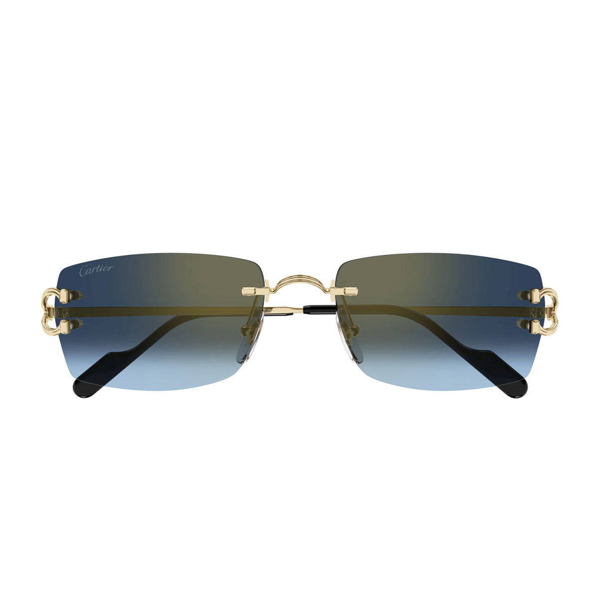 Cartier CT0550S Décor C Classique 002 Gold Blue Oro Metal Occhiali Da Sole