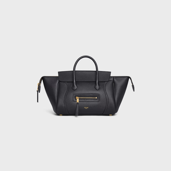 Celine Grained leather top handle bag in black