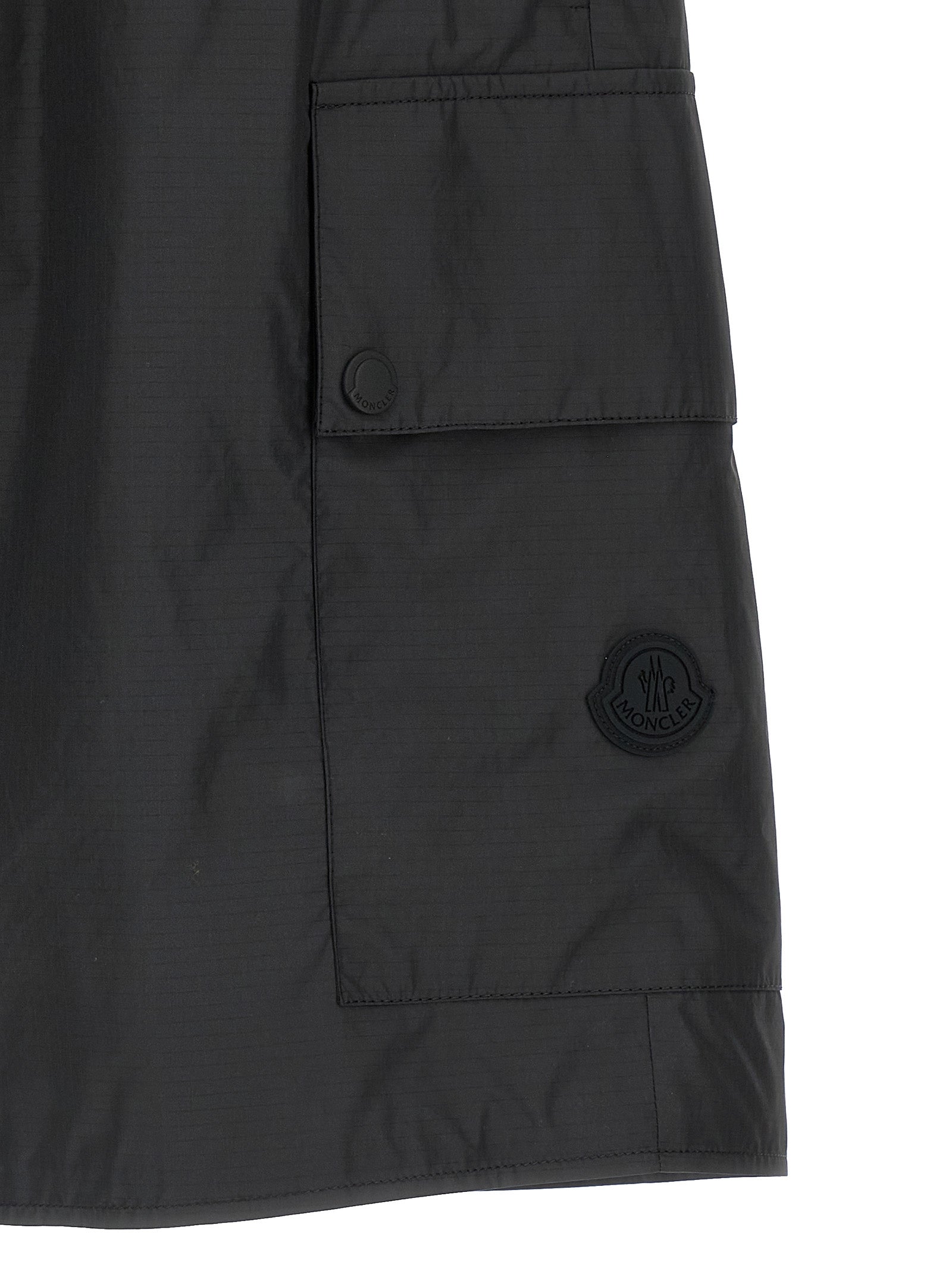 Ripstop Bermuda Shorts Black Polyester Bermuda