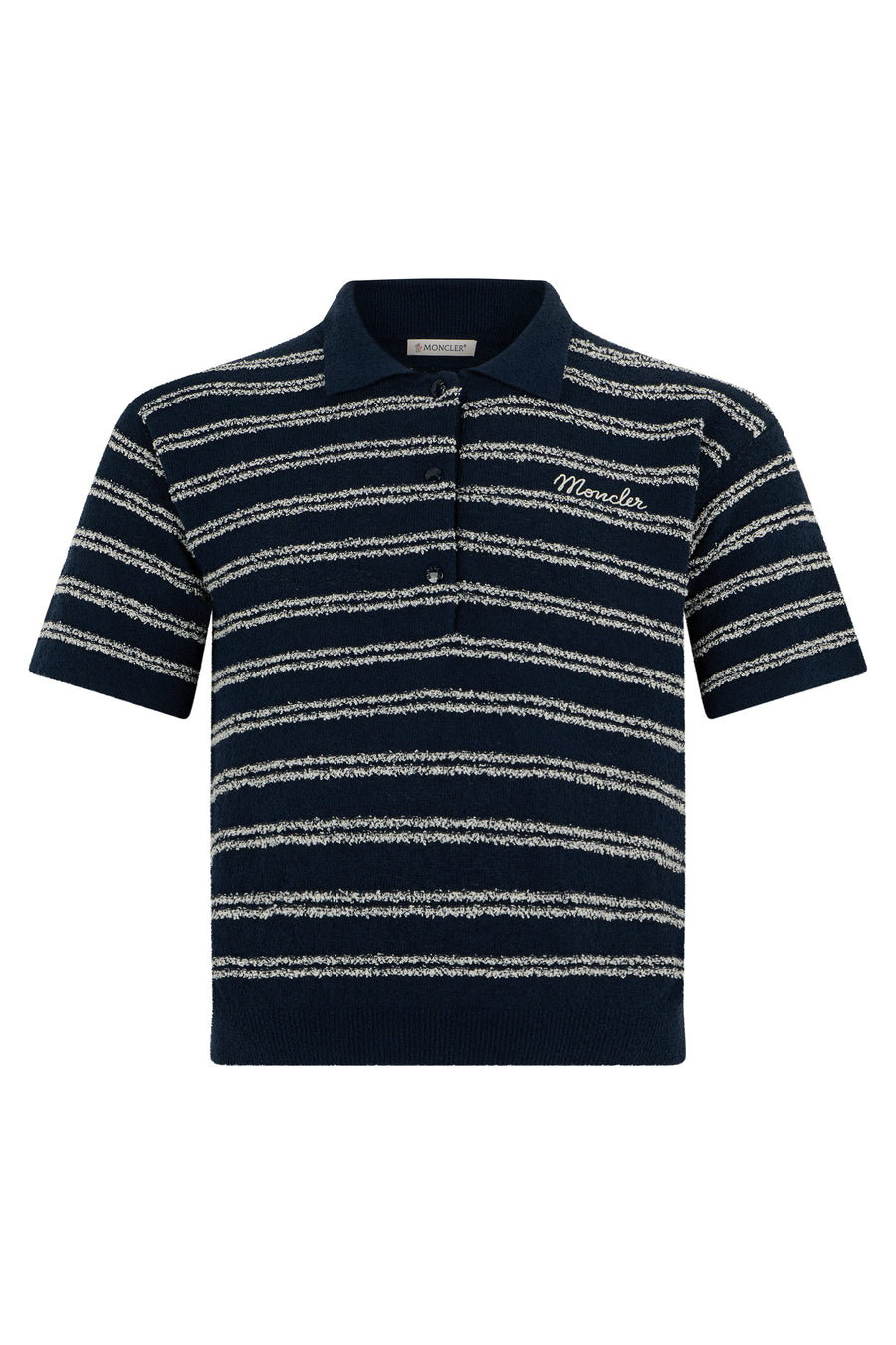 Polo Shirt Striped Blue Cotton