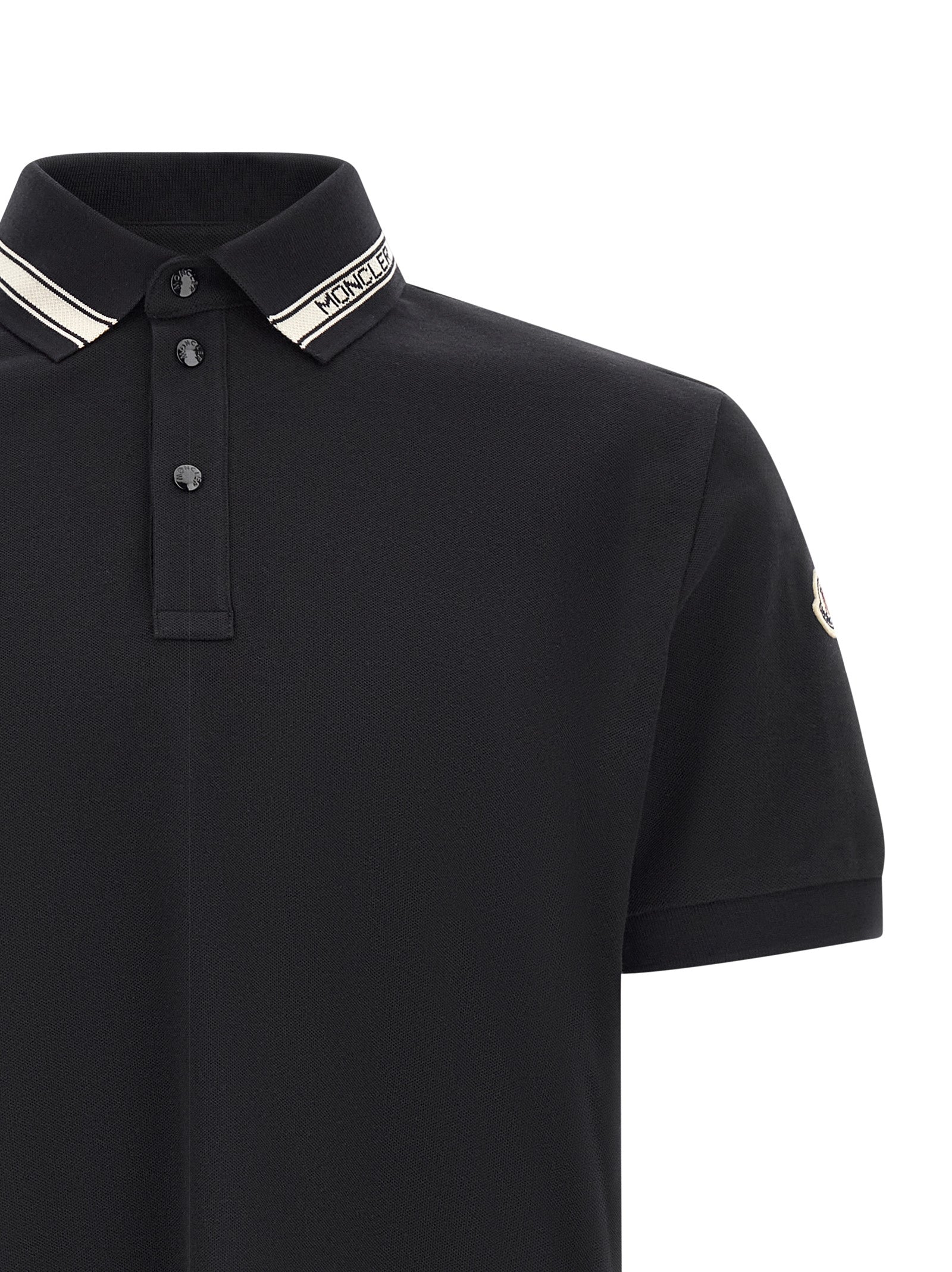 Jacquard Logo Polo Shirt Blue Cotton