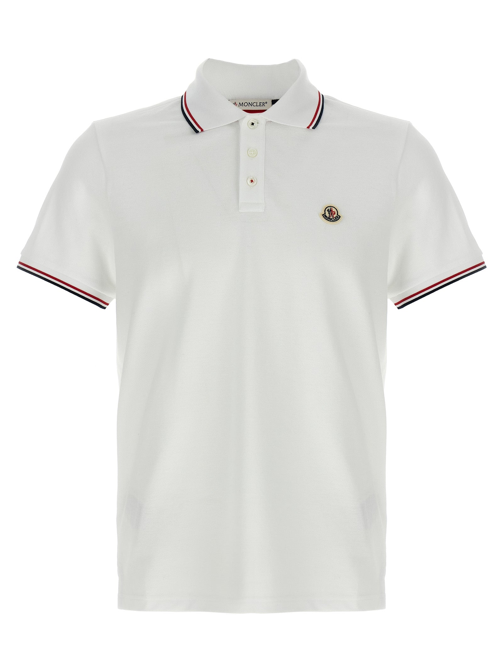 Tricolor detail polo shirt White Cotton