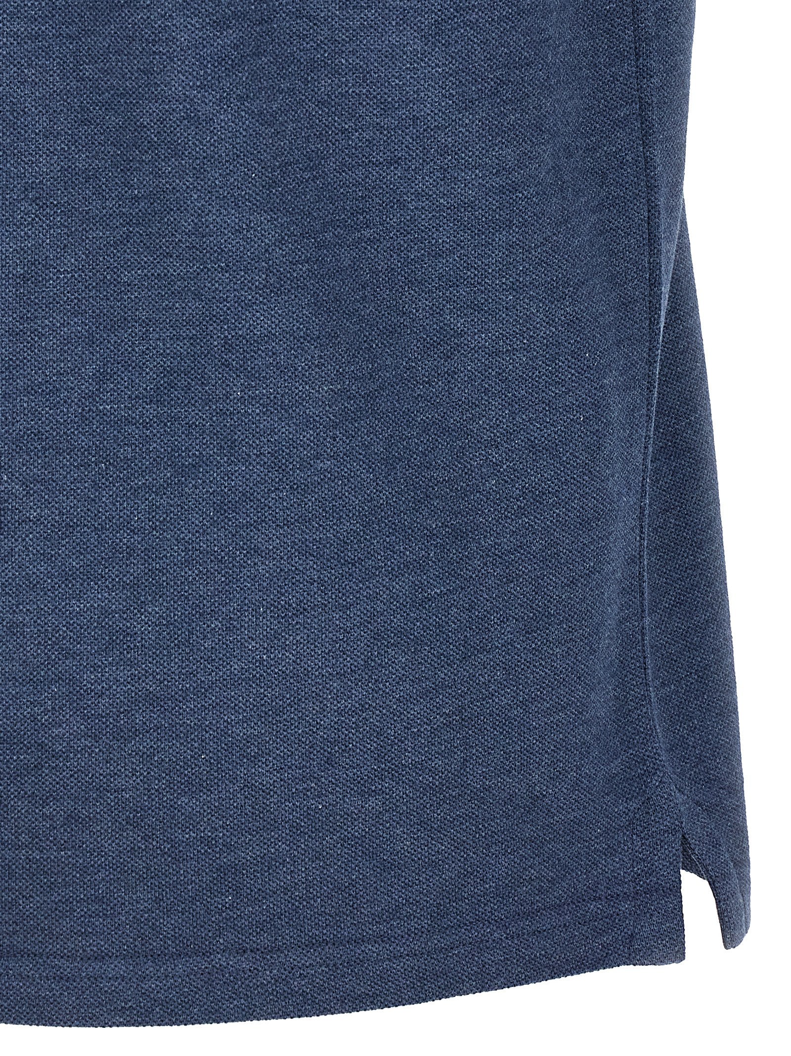 Tricolor Detail Polo Shirt Blue Cotton