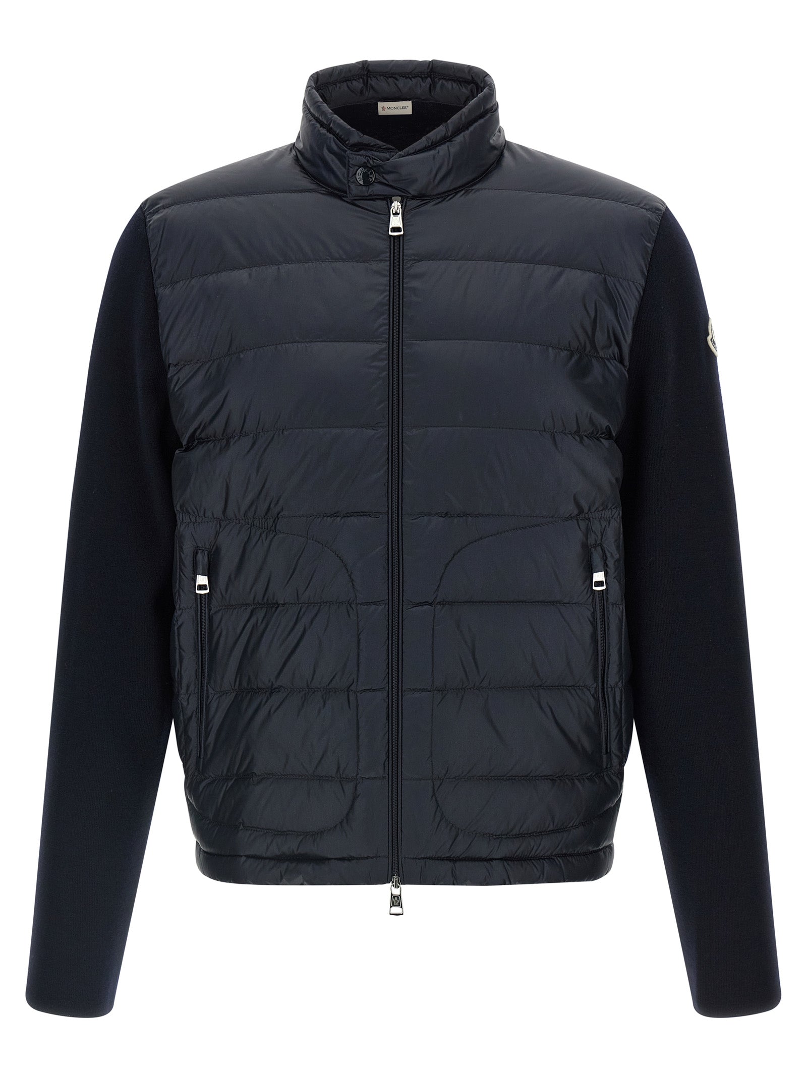 Padded Cardigan Blue Polyamide Sweater, Cardigans