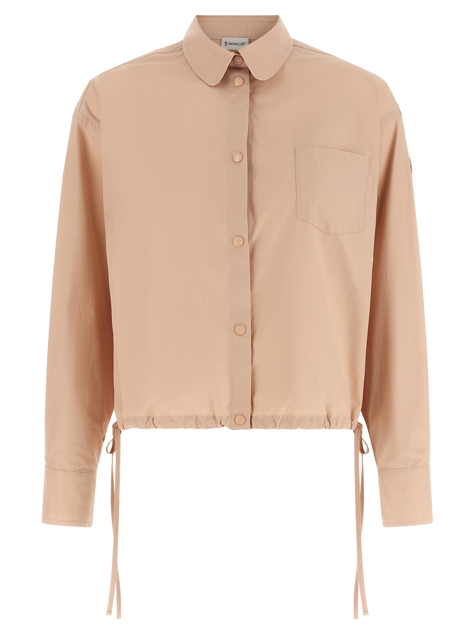 Cropped Shirt Pink Cotton Shirt, Blouse
