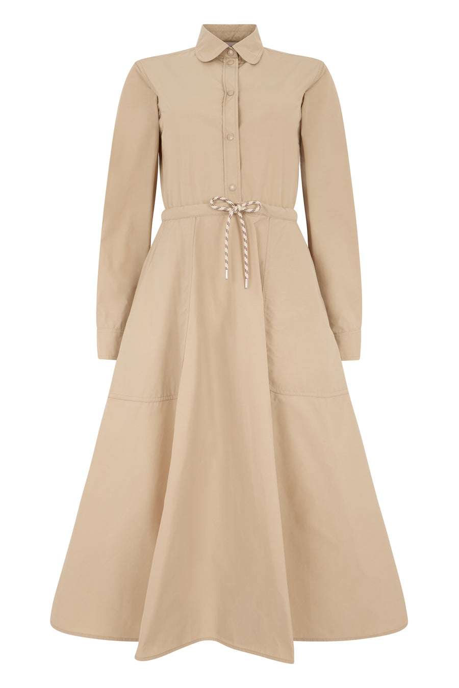 Midi Chemisier Dress Poplin Beige Cotton