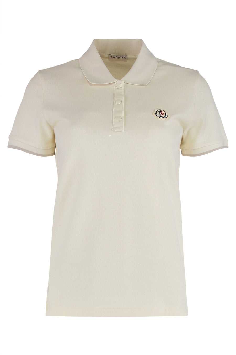 Pique Cotton Polo With Logo White Tops
