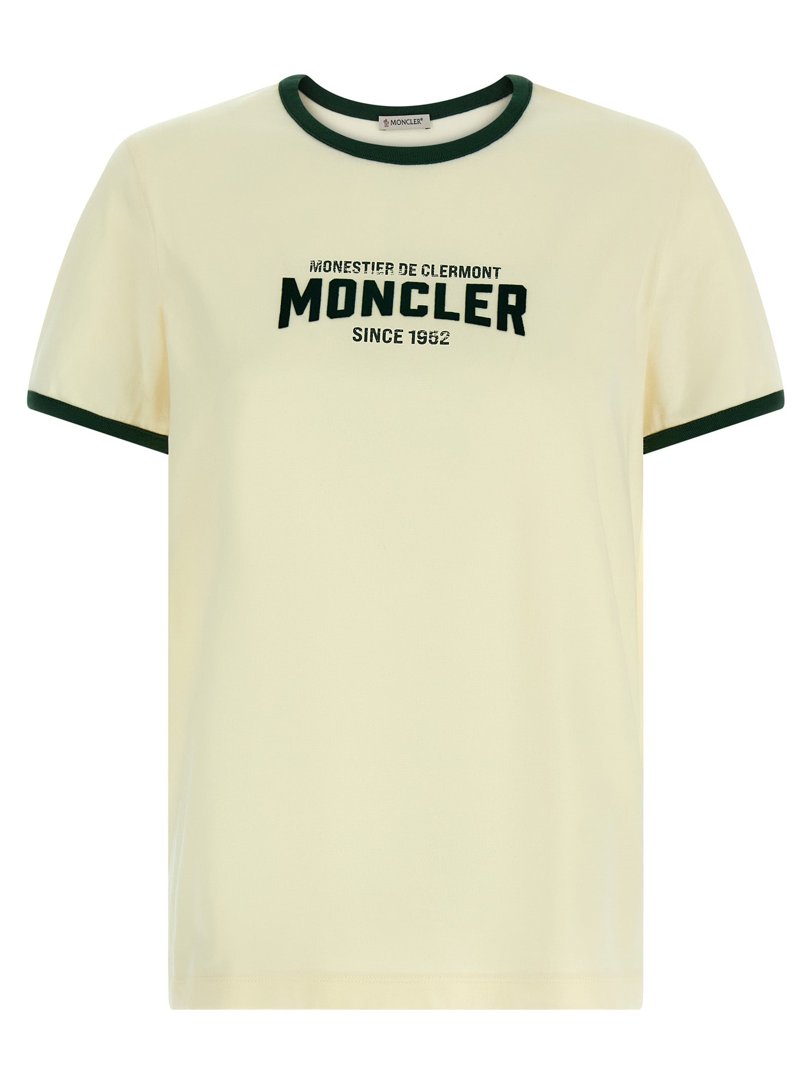 Flocked logo T-shirt Beige Cotton