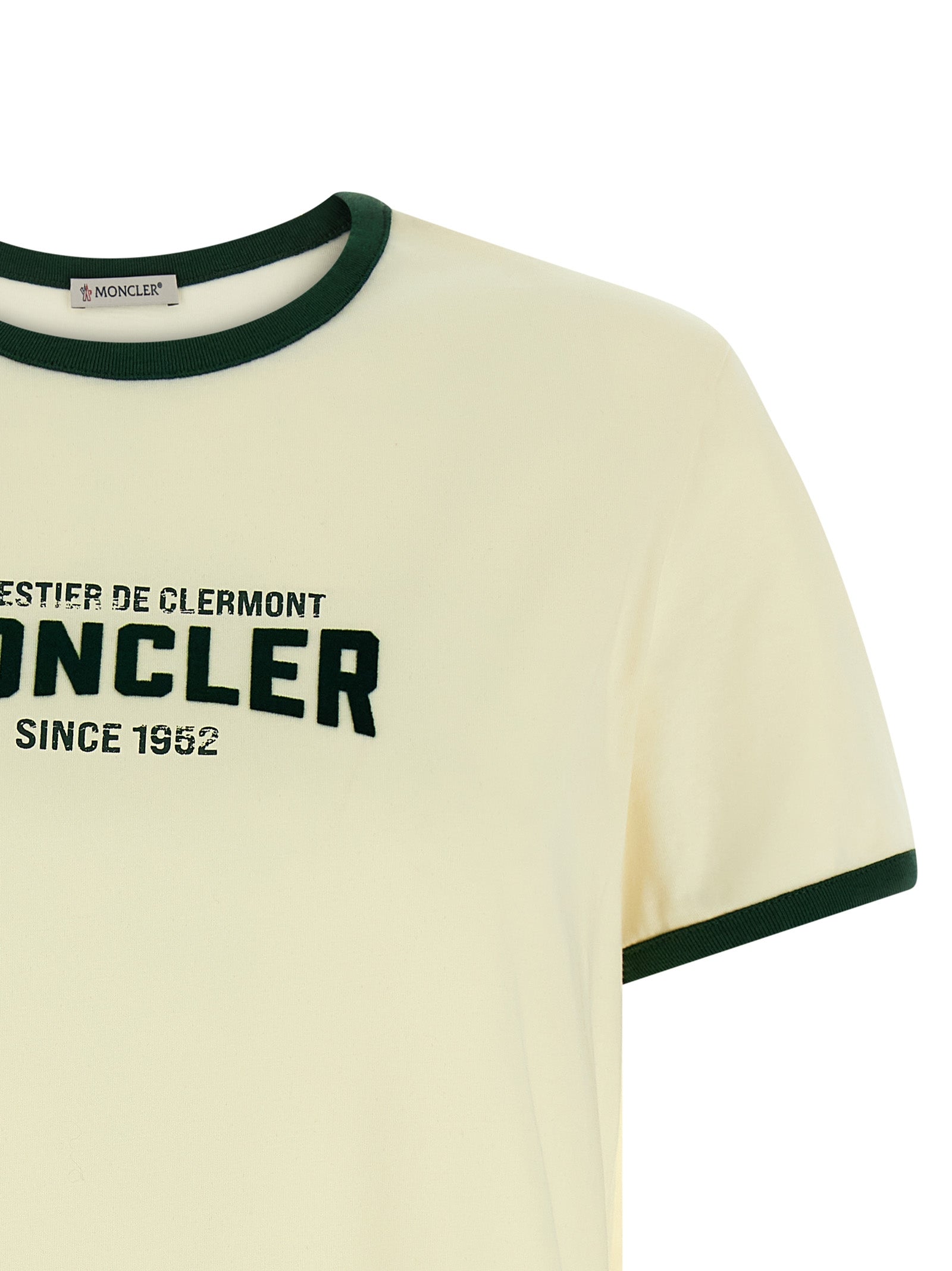 Flocked logo T-shirt Beige Cotton