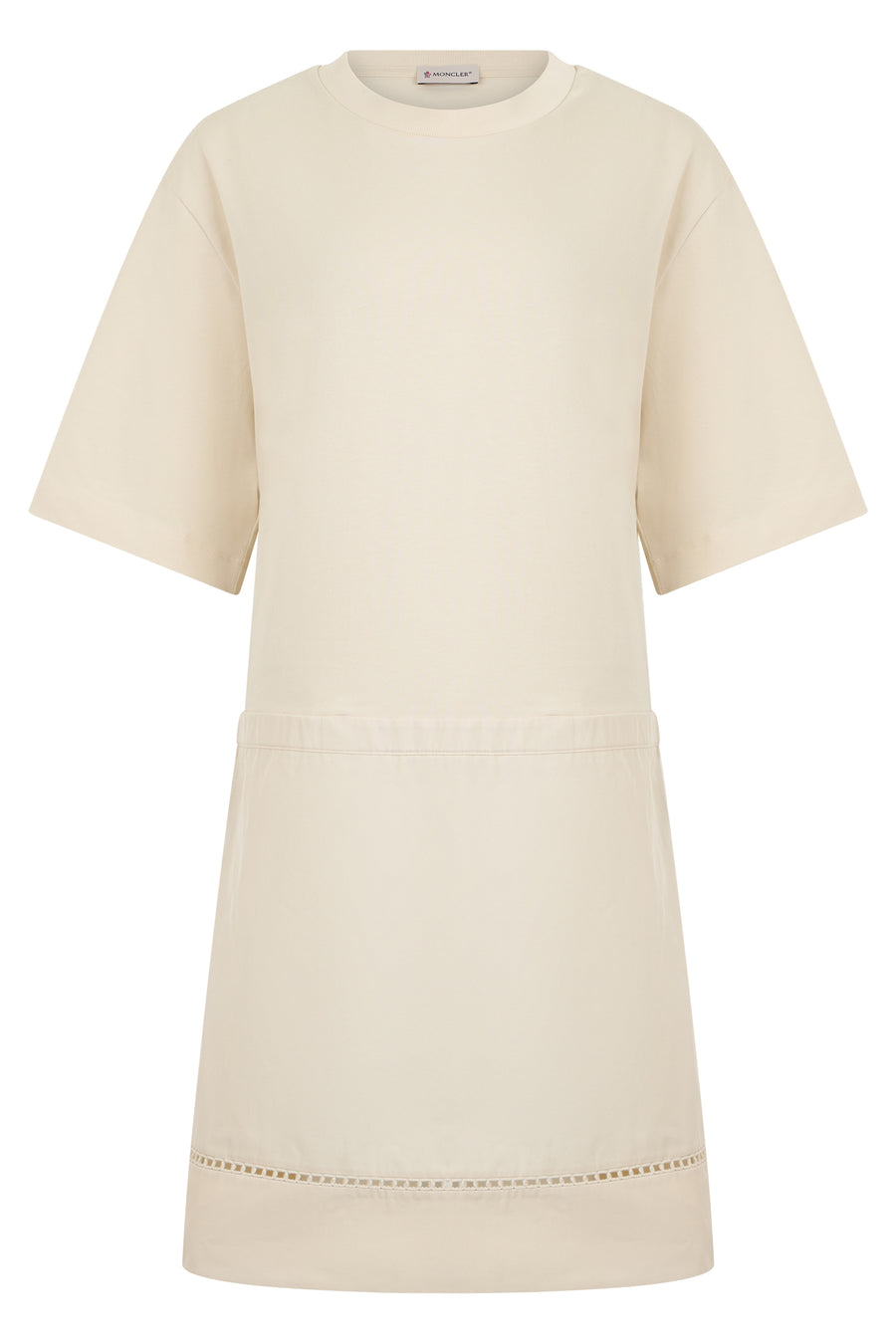 Mini T-Shirt Dress Beige Cotton