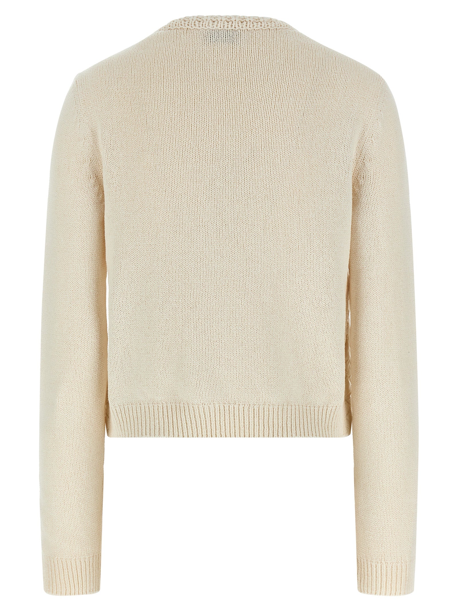 Padded cardigan Beige Cotton Sweater, Cardigans