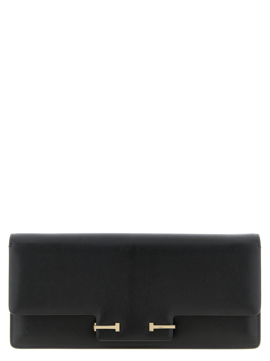 Tom Ford Supple Grain Leather Shoulder Bag — Black