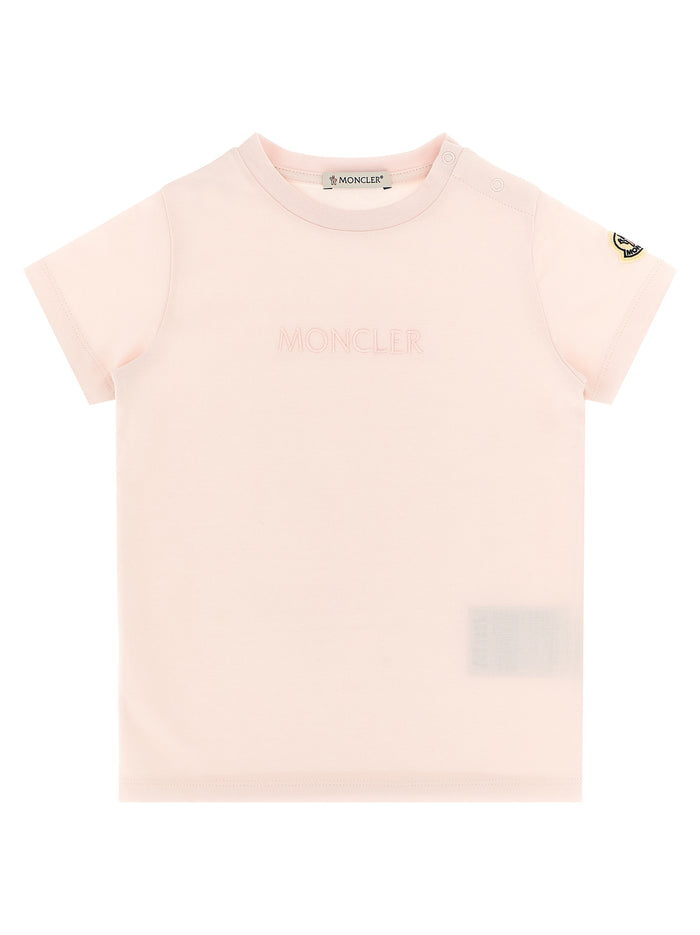 Logo embroidery t-shirt Pink Cotton