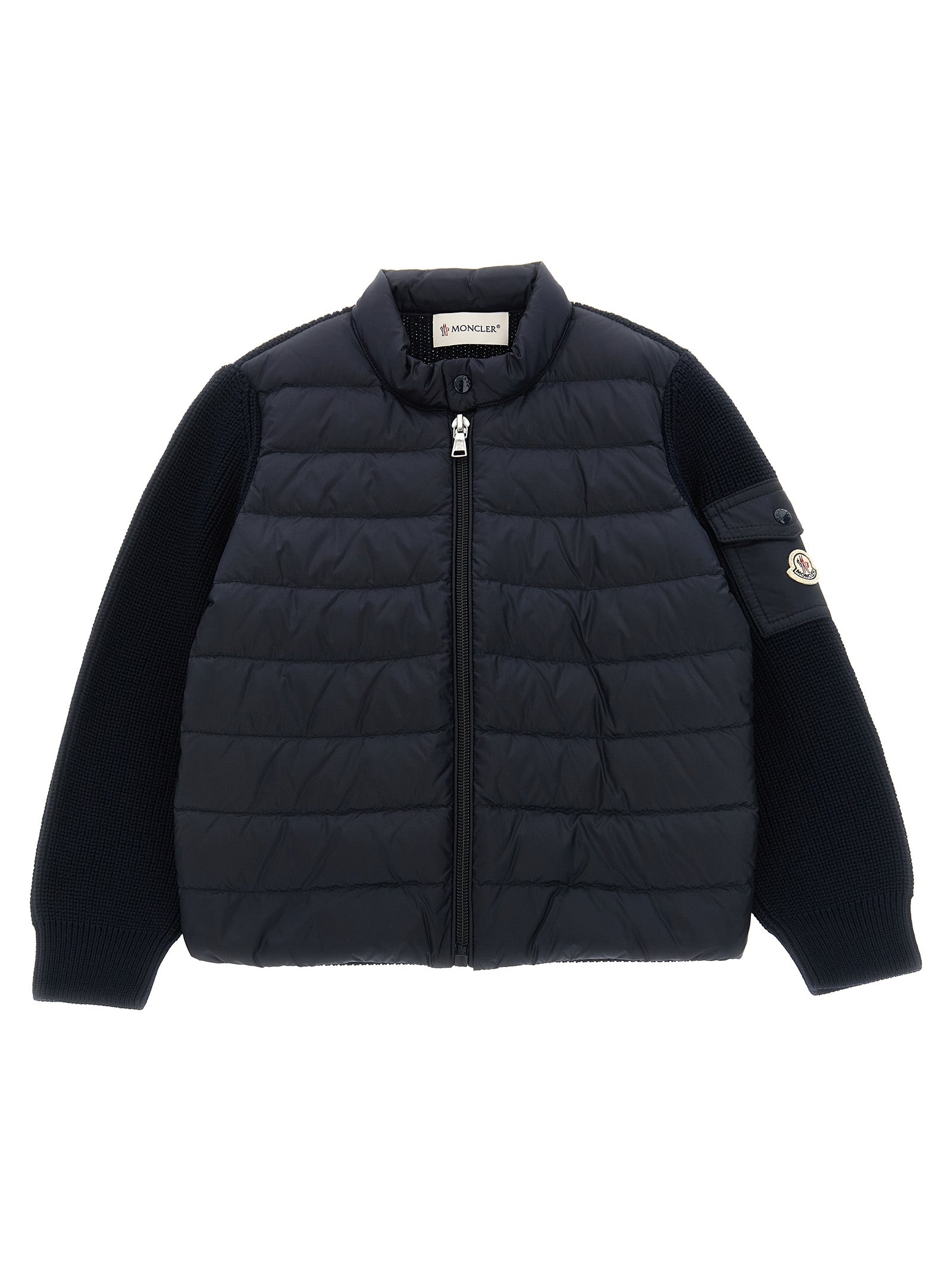 Padded cardigan Blue Polyamide Sweater, Cardigans