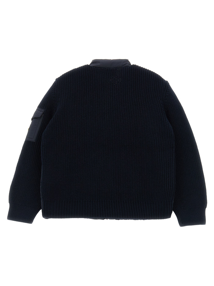 Padded cardigan Blue Polyamide Sweater, Cardigans