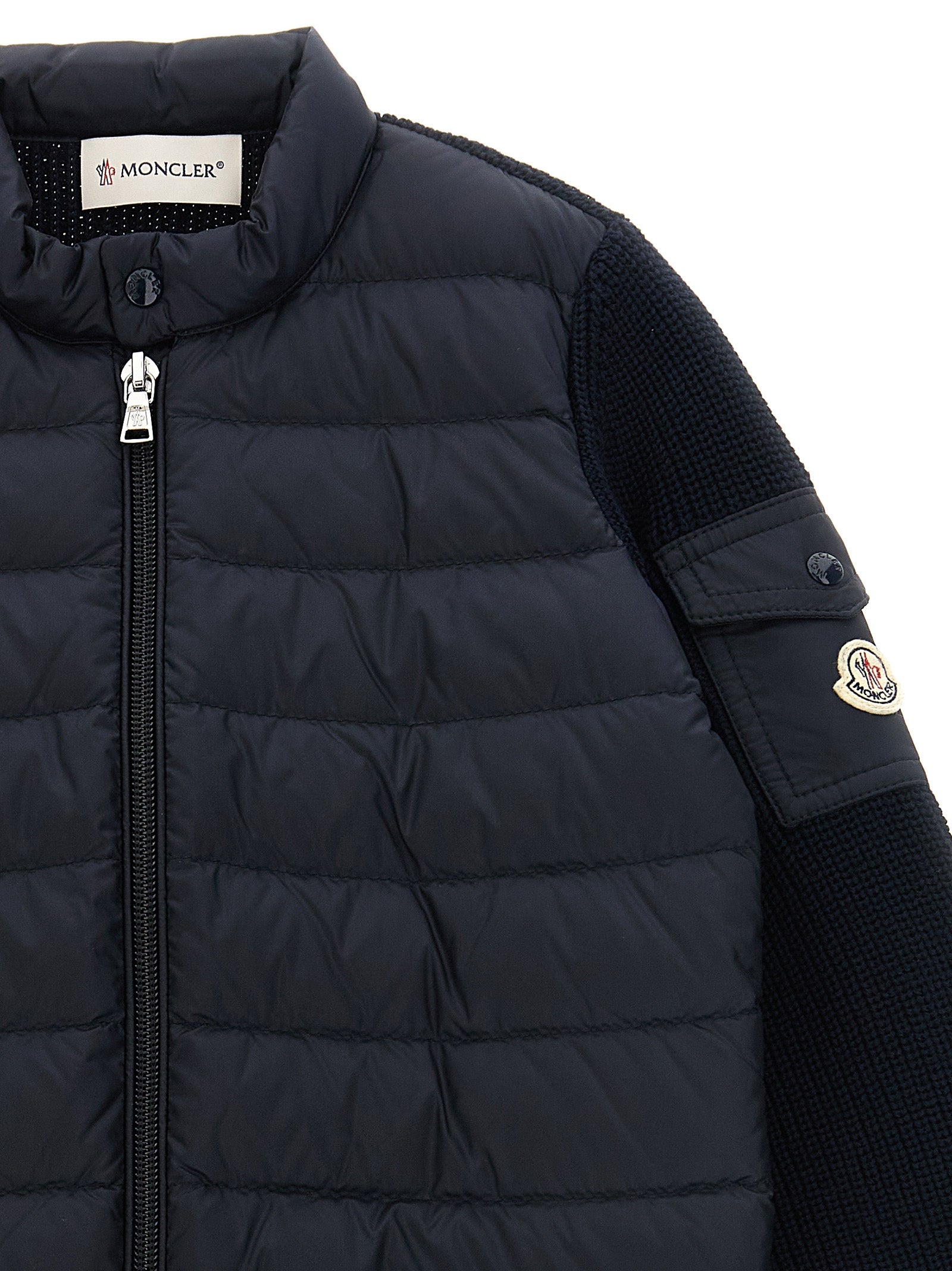 Padded cardigan Blue Polyamide Sweater, Cardigans