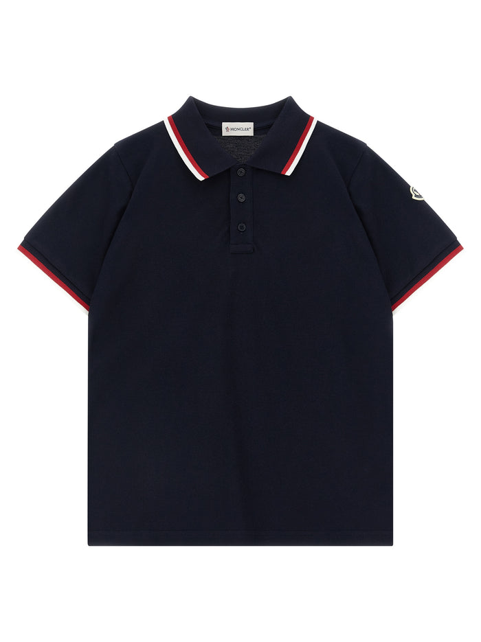 Tricolor polo shirt Blue Cotton