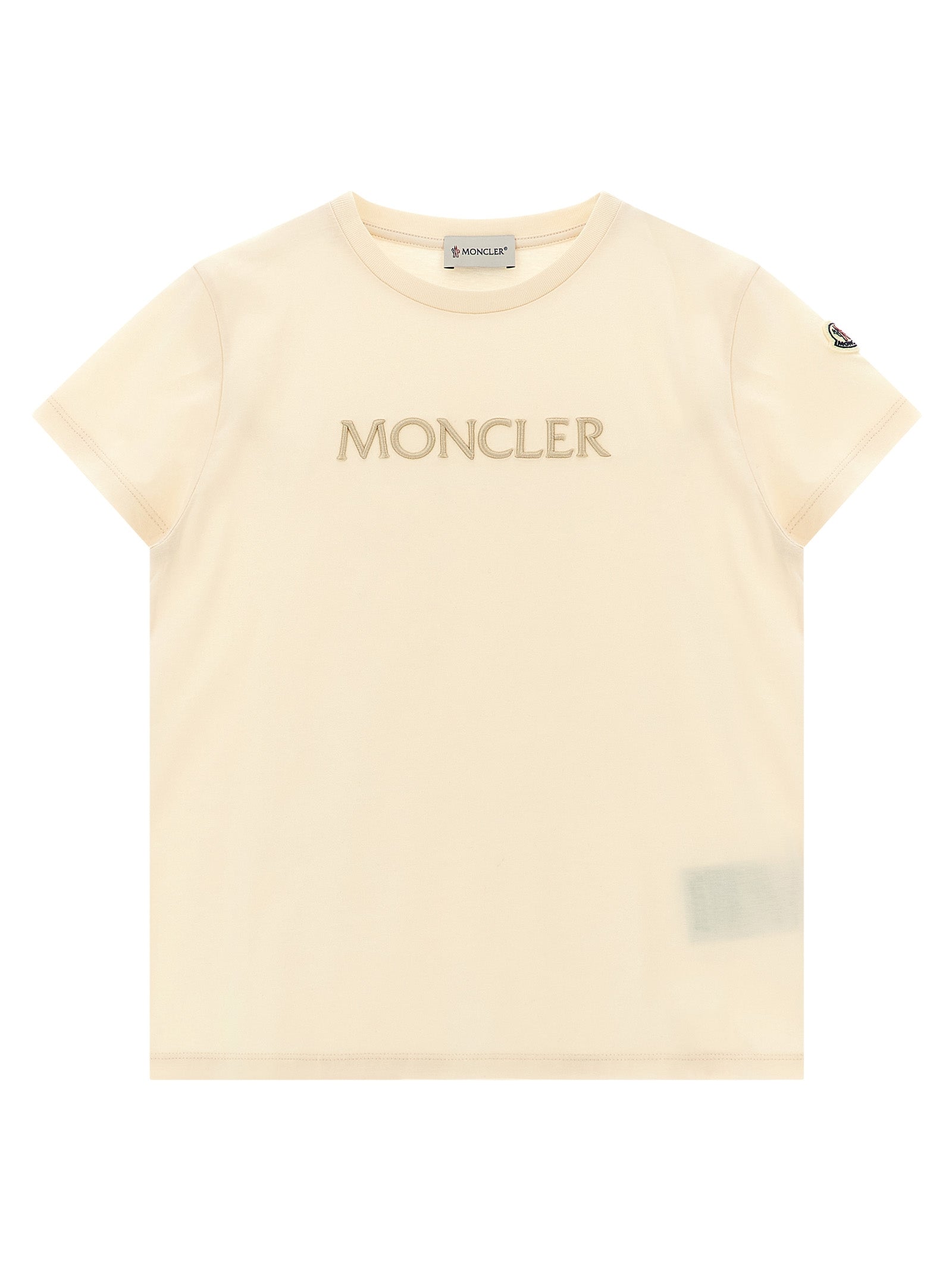 Logo embroidery t-shirt Beige Cotton