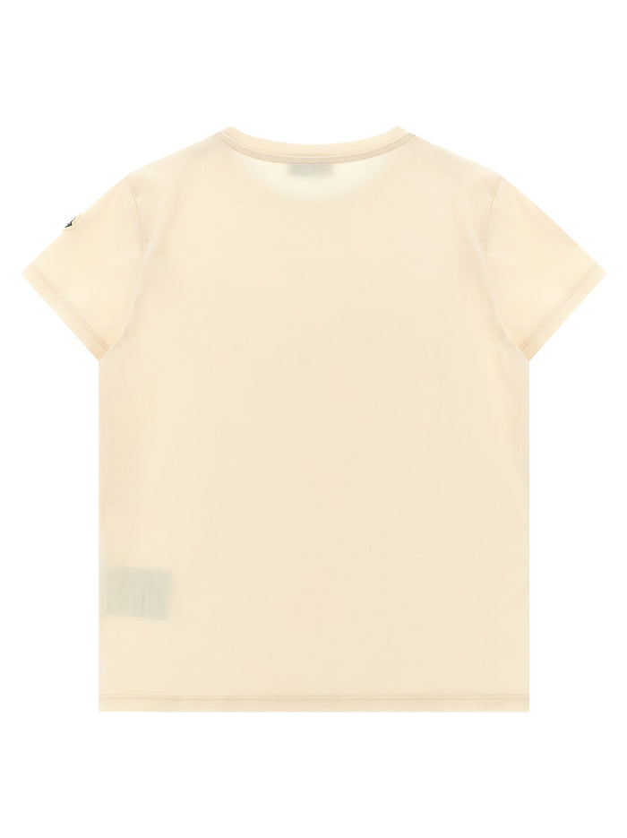 Logo embroidery t-shirt Beige Cotton