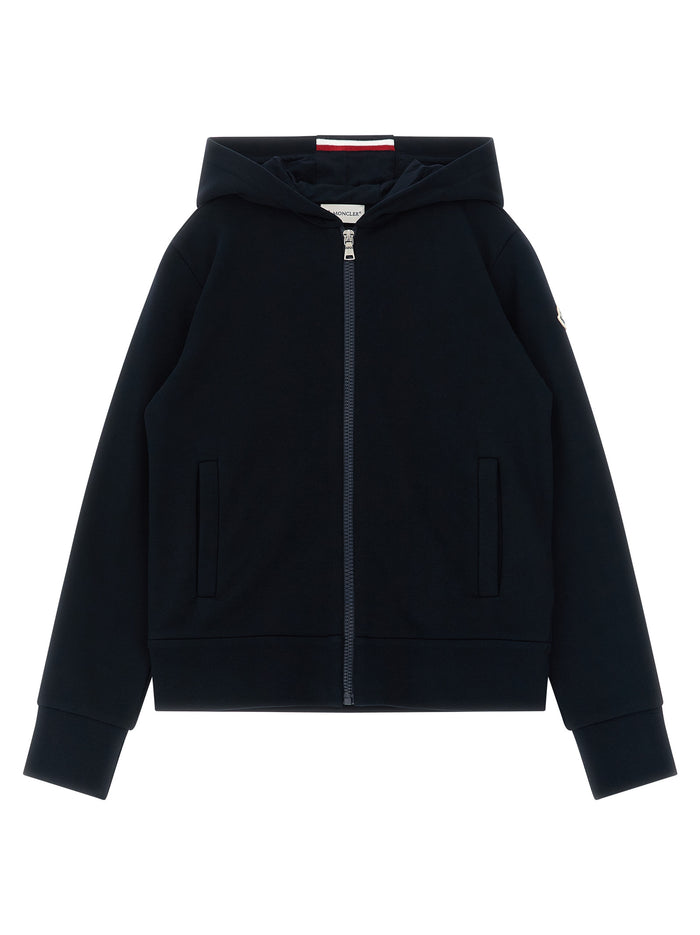 Logo patch hoodie Blue Cotton Sweatshirt