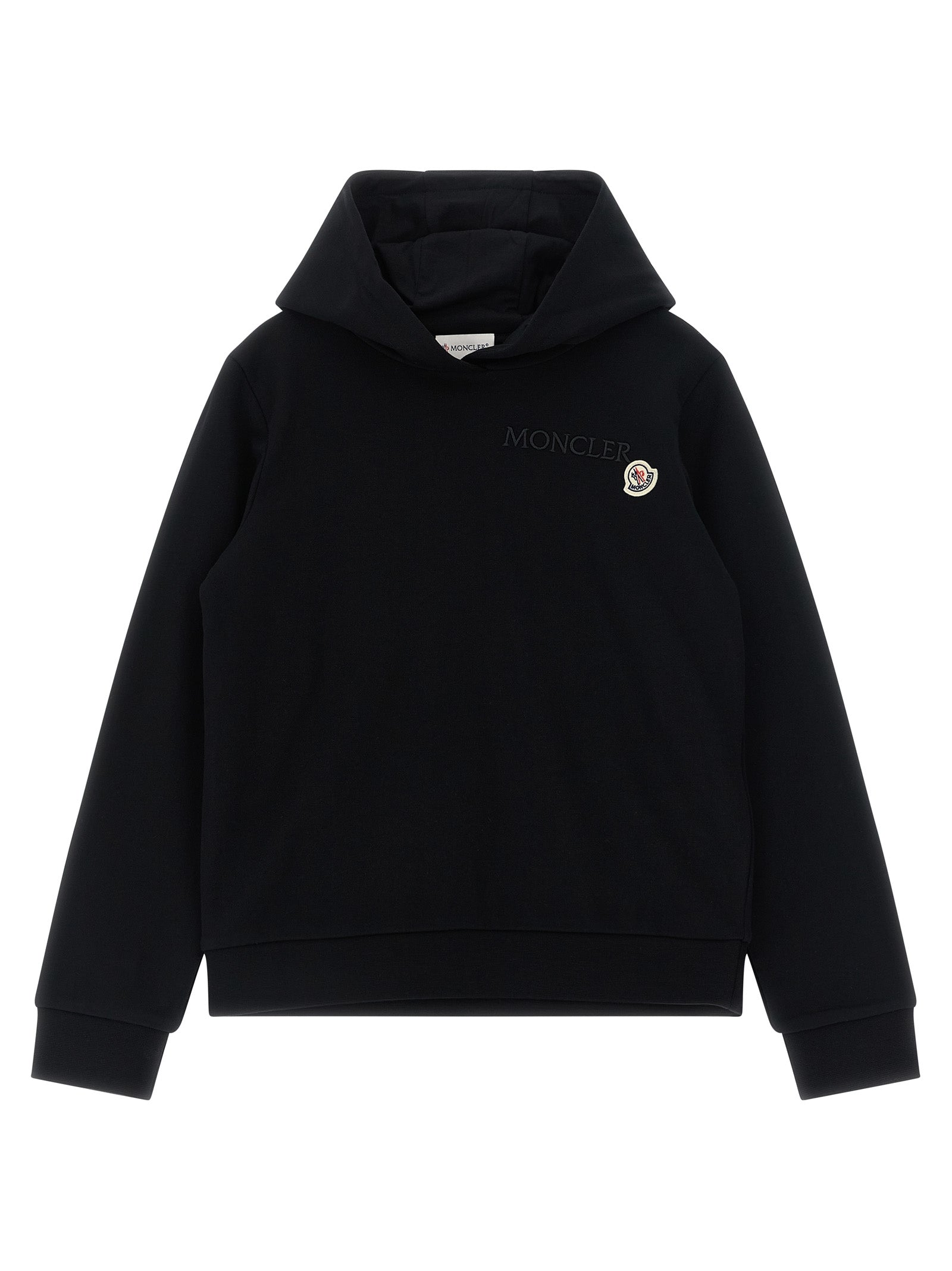 Logo embroidery hoodie Black Cotton Sweatshirt