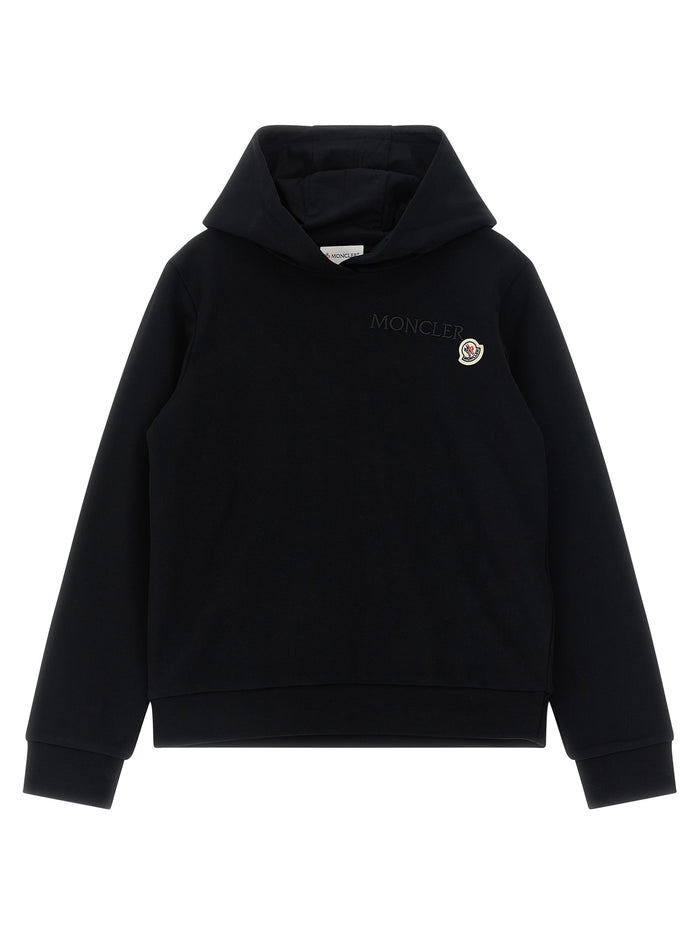 Logo embroidery hoodie Black Cotton Sweatshirt