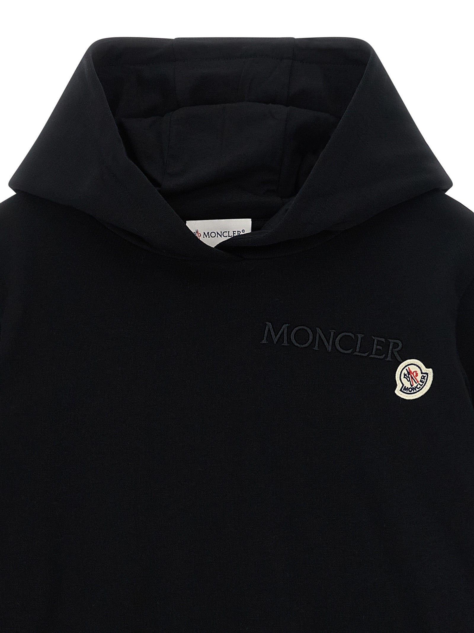 Logo embroidery hoodie Black Cotton Sweatshirt