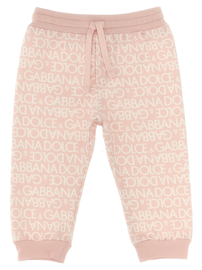 All over logo joggers Pink Cotton Pant