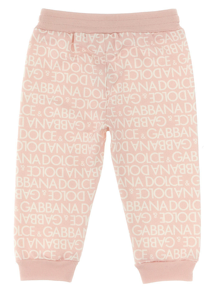All over logo joggers Pink Cotton Pant