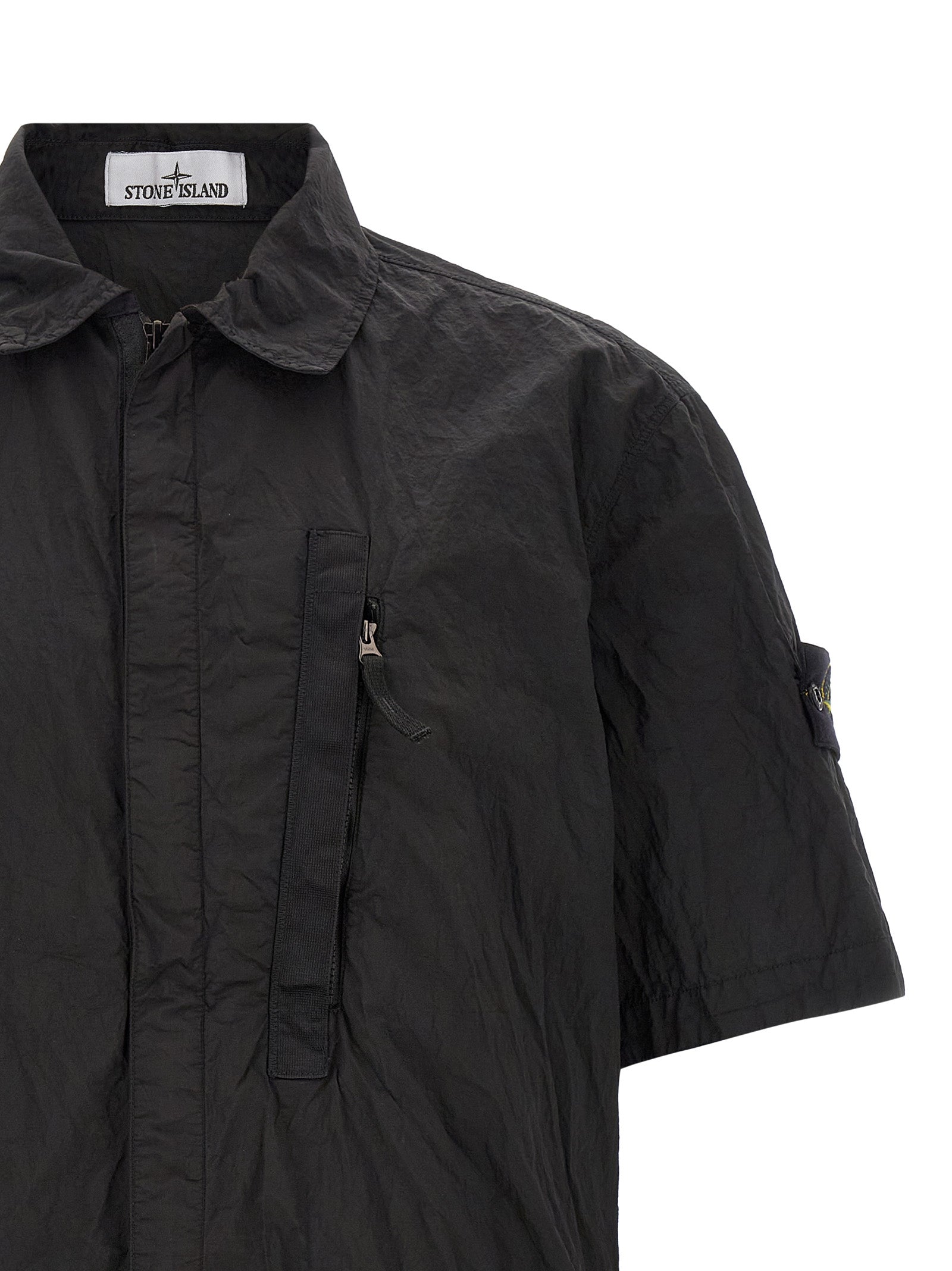 Overshirt Nylon Metal Black Polyamide Fibers Shirt, Blouse