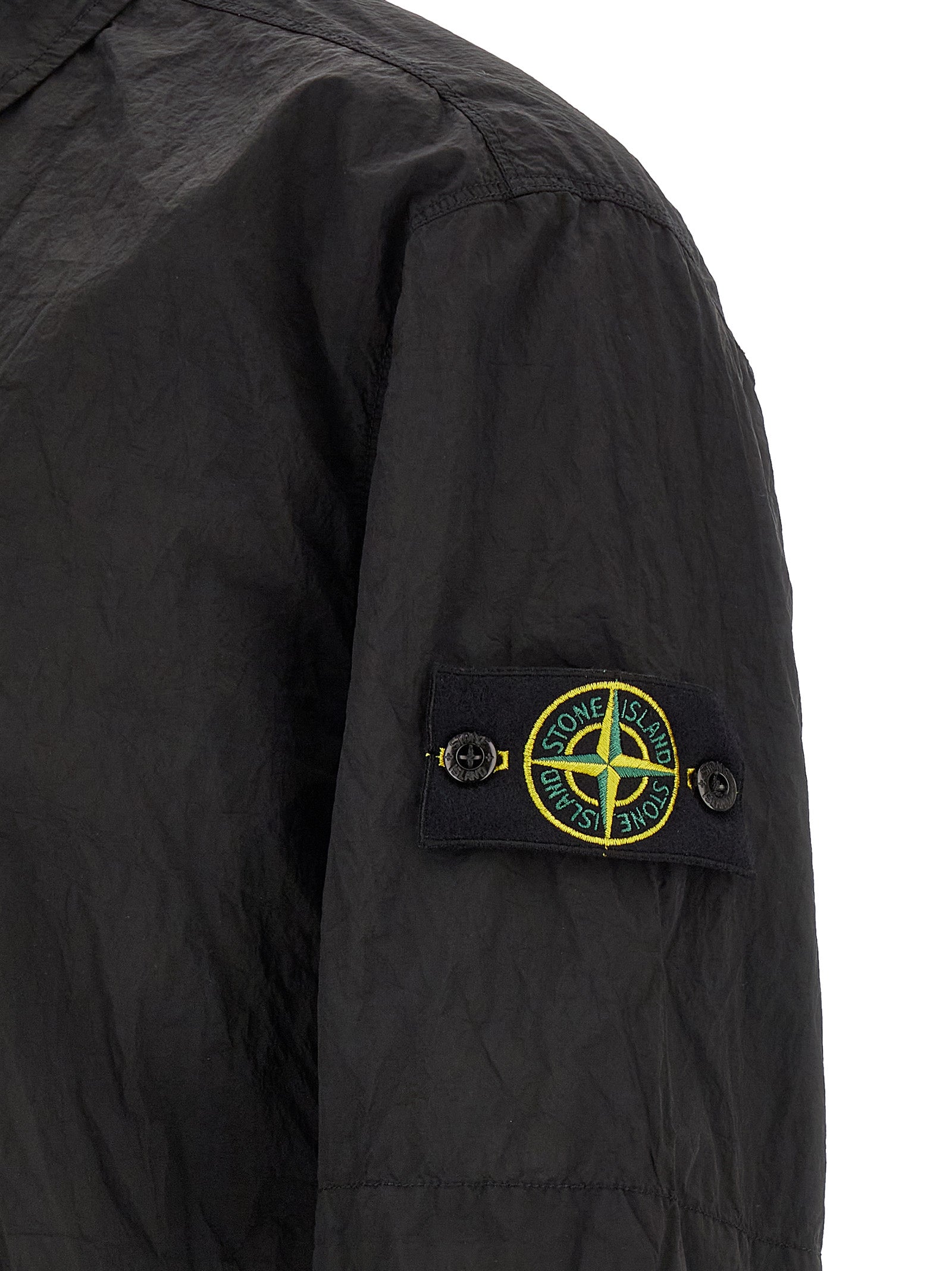 Overshirt Nylon Metal Black Polyamide Fibers Shirt, Blouse