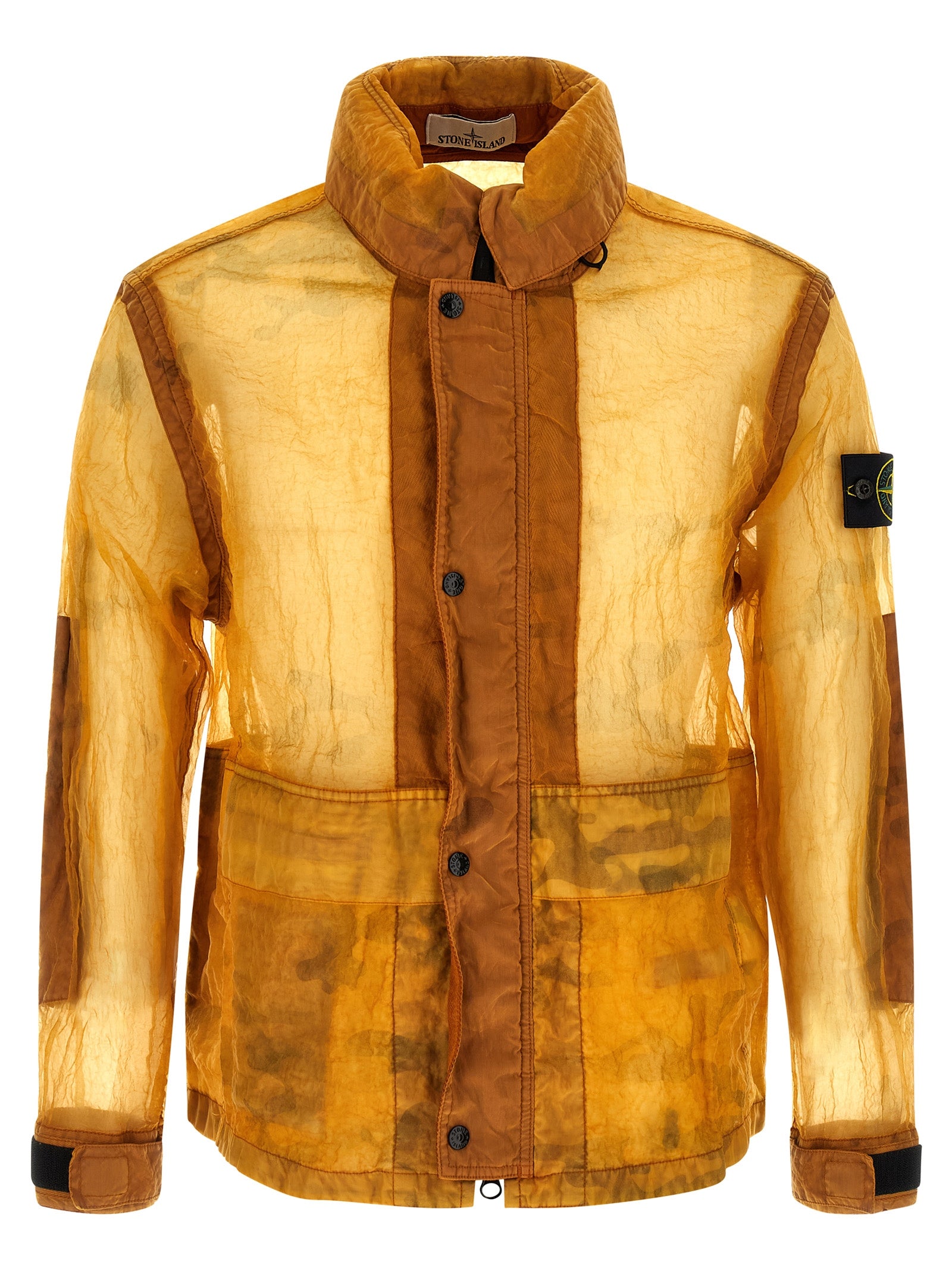 Monofilament Mesh Jacket Orange Polyamide Fibers Down Jacket, Parka, Casual
