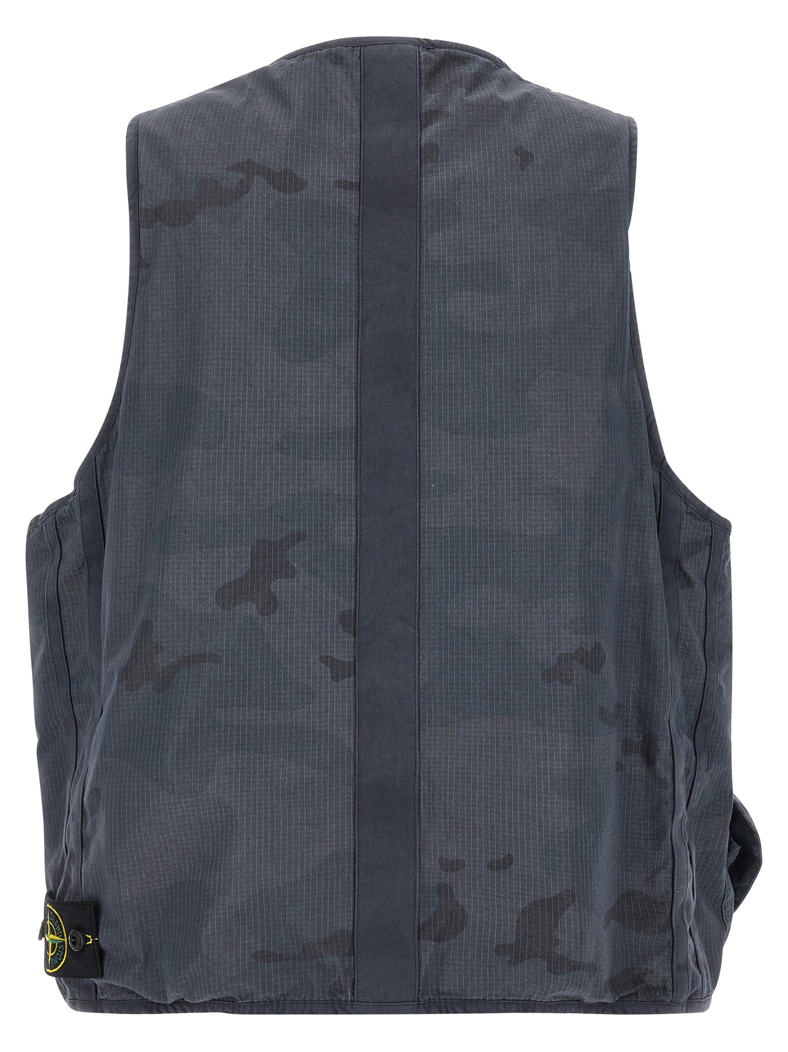 Camouflage Vest Blue Cotton Gilet