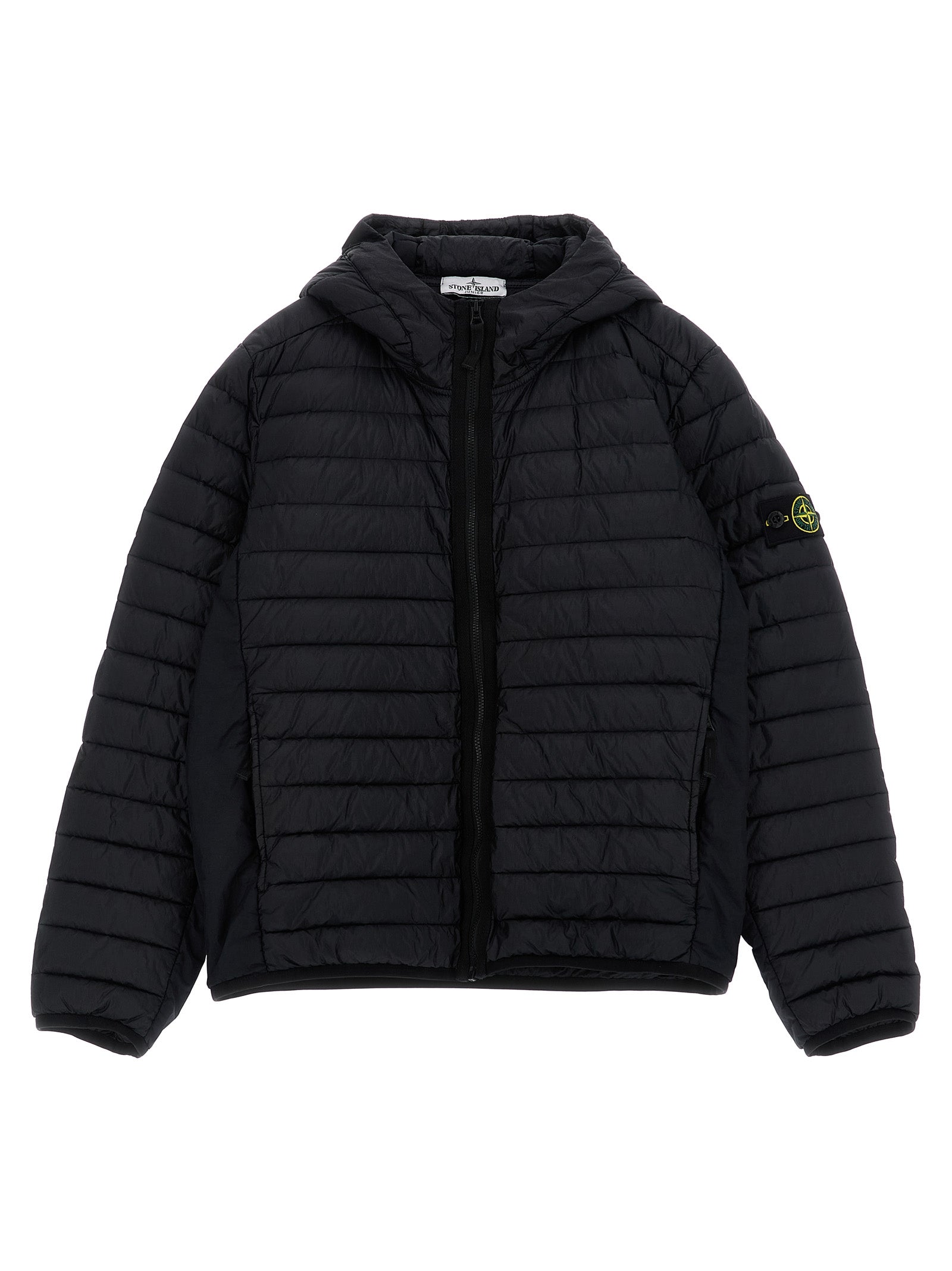 Hooded down jacket Blue Polyamide Fibers Jacket, Parka, Casual