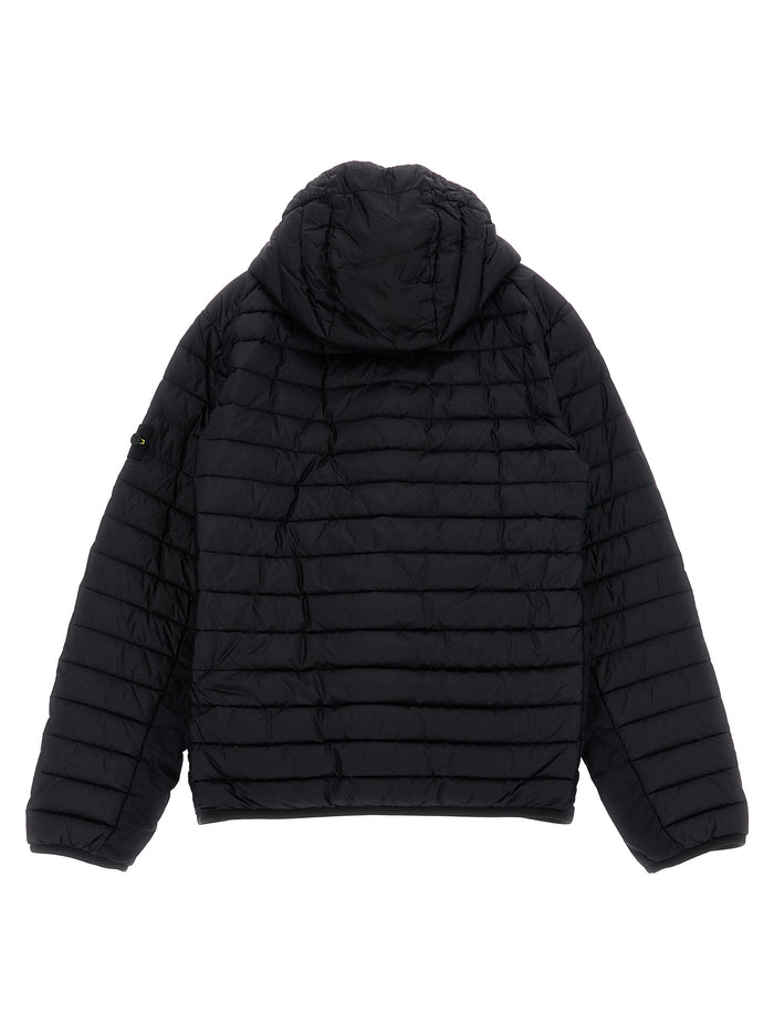 Hooded down jacket Blue Polyamide Fibers Jacket, Parka, Casual