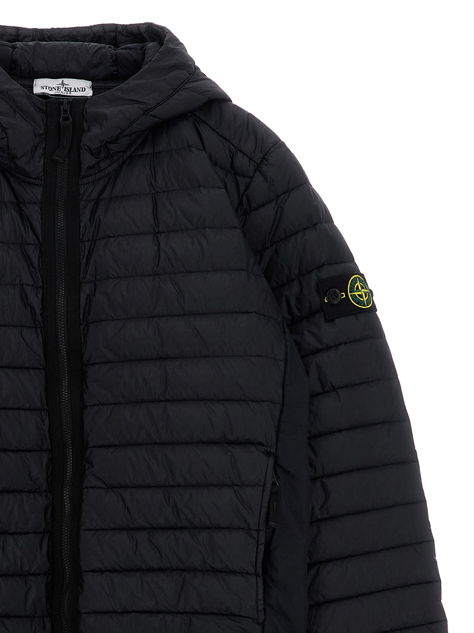 Hooded down jacket Blue Polyamide Fibers Jacket, Parka, Casual