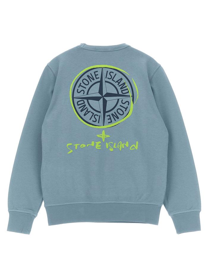 Logo print sweatshirt Light Blue Cotton
