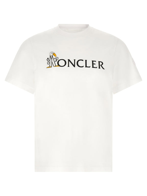 Moncler Logo-Graphic Cotton T-shirt — white